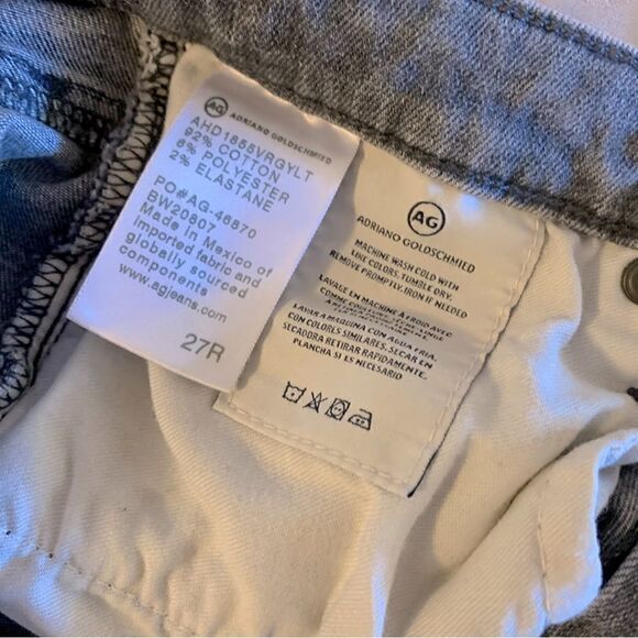 AG Adriano Goldschmied Denim Jeans Prima Cigarette Ankle Raw Hem Sz 27 Gorgeous - Picture 5 of 6